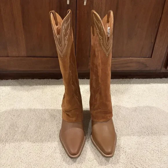 Try On/demo Dingo Women's Wild Fire Western Boots Brown Size 9 Dl2280 Cowboy - Picture 3 of 15